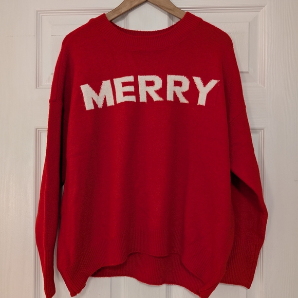 Sweaters - Red 'MERRY' Christmas Sweater
